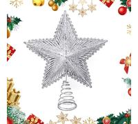 Stella Superiore Albero Di Natale, Oro 24 Cm Scintillante Pvc Albero Di Natale Stella Per La Parte Superiore Dell'albero Di Natale Per Feste Di Natale Forniture Per La Decorazione Della Casa (argento)