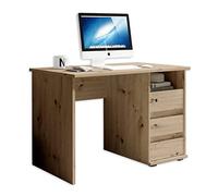 Stella Trading, 1 scrivania con cassetti, rovere artisan, scrivania per computer per home office, con tanto spazio e vani aperti, 110 x 75 x 65 cm (L x A x P)