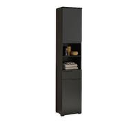 Stella Trading Armadietto alto Spice per il bagno, nero opaco, con molto spazio per riporre oggetti, 40 x 191 x 32 cm (larghezza x altezza x profondità)