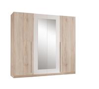 Stella Trading Armadio, Legno ingegnerizzato Melamina, Bianco Rovere San Remo Riproduzione Chiaro, BxHxT 228x213x62 cm