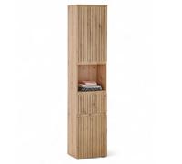 Stella Trading Austin-Armadietto da Bagno Alto, Effetto, Certificato FSC, con Molto Spazio, Legno ingegnerizzato, Rovere Artisan/Rovere Selvatico, Hochschrank