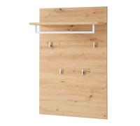 Stella Trading BARI Pannello appendiabiti in rovere Artisan, certificato FSC, moderno appendiabiti con ganci affidabili da parete per giacche e borse, materiale in legno, 78 x 117 x 30 cm