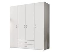 Stella Trading BASE, Armadio classico in 3 diverse dimensioni, versatile, ante a battente, bianco, 160 x 177 x 52 cm, L x A x P