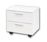 Stella Trading BIBO-Pratico Contenitore rotelle - Espansione di Spazio per la scrivania del Computer, Colore Bianco, Legno, Rollcontainer