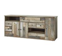 Stella Trading, Bonanza, Credenza vintage con effetto legno driftwood, stile rétro, mobile di grande effetto con tanto spazio, per la zona giorno, 193 x 80 x 48 cm (larghezza x altezza x profondità)