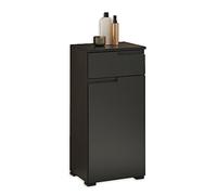 Stella Trading Cassettiera Spice da bagno con cassetto, colore nero opaco, molto capiente, 40 x 85,5 x 32 cm (larghezza x altezza x profondità)