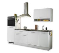 Stella Trading Eddy Moderna Senza elettrodomestici, Colore Bianco Opaco, Grigio Metallizzato, spaziosa Cucina attrezzata con Molto Spazio, Legno ingegnerizzato, Küchenzeile