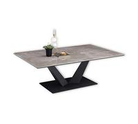 Stella Trading Gisele - Tavolino da salotto con superficie in ceramica e struttura in metallo, colore: antracite, 120 x 40 x 80 cm (L x A x P)