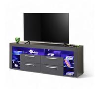 Stella Trading Goal - Mobile TV con illuminazione a LED, effetto carbonio, 179 x 67 x 44 cm (larghezza x altezza x profondità)