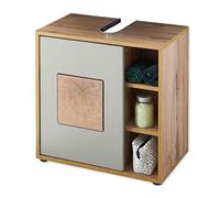 Stella Trading Greece, mobiletto, Effetto, Applicazioni in Legno di Cervello - Armadietto da Bagno con Molto Spazio, ingegnerizzato, Basalto/Rovere Wotan, Waschbeckenunterschrank