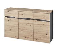 Stella Trading Memphis-Credenza, Colore, Moderna cassettiera con Ampio Spazio, Rovere Artisan/Grafite, Sideboard 1