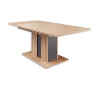 Stella Trading Memphis Effetto Rovere Artisan, Grafite - Tavolo allungabile per Soggiorno e Sala da Pranzo, Legno ingegnerizzato, 160-210 x 75 x 90 cm