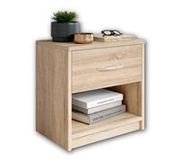 Stella Trading PEPE, Comodino da notte, effetto rovere Sonoma, linea essenziale con un cassetto che si abbina facilmente a ogni camera da letto, 39 x 41 x 28 cm, L x A x P