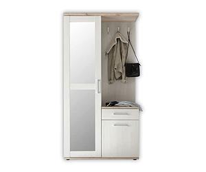 Stella Trading Romance, Set da corridoio in Stile, Elegante Appendiabiti Compatto con Specchio per Il Vostro Ingresso, larice Sibiu/Rovere San Remo, 100 x 191 x 38 cm