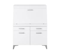 Stella Trading SECRET, Secretaire scrivania cassettiera in stile bianco opaco /bianco, Scrivania per computer salvaspazio con cassetti, 98 x 124 x 42 cm (larghezza x altezza x profondità)