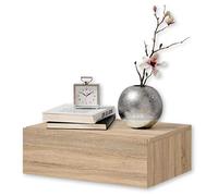Stella Trading TAJO-Comodino sospeso, Effetto Rovere Sonoma, con cassetto e Molto Spazio, Legno ingegnerizzato, 42 x 14 x 30 cm