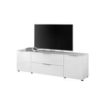 Stella Trading Tavola per TV Santorin, colore bianco, TV - Mobile TV per TV fino a 65 pollici, con ampio spazio per il vostro soggiorno - 180 x 55 x 40 cm (larghezza x altezza x profondità)