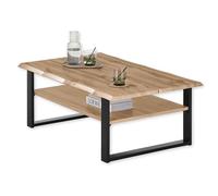 Stella Trading Venice Couchtisch Eiche Optik, Schwarz Tavolino di Alta qualità per Il Vostro Soggiorno, Legno ingegnerizzato Metallo, Rovere Wotan, 107 x 40 x 66 cm (B/H/T)