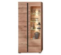 Stella Trading Vetrina massiccia, effetto certificato FSC, moderna vetrina con illuminazione a LED e molto spazio di archiviazione, vecchio Artisan Oak, 90 x 203 x 38 cm