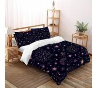 Stella viola Set Di Biancheria Da Letto Copripiumino 2 Pezzi Comfort in Microfibra Per Coppia Adulti Doppia 1 Federa Double（200x200cm）