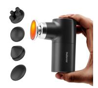 Stellamist Mini pistola massaggiante per tessuti profondi, portatile con calore, massaggiatore portatile a percussione con 4 testine massaggianti per papà, ufficio, casa, atleti