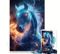 Stellar Phantom︰ Il Cavallo Cosmico Puzzle da 1000 Pezzi per Adolescenti Gioco di Logica Chiara Passatempo Rilassante Taglio Perfetto Regalo Classico 50x75cm