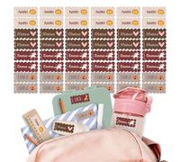 Stellasticker - Adesivi con bordo ondulato per bambini - Etichette personalizzabili con nome e icona - Impermeabile e resistente - Ideale per la scuola e l'asilo - 40 pezzi 42x19mm - (Cacao)
