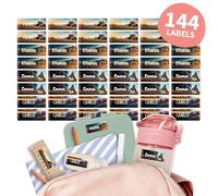 Stellasticker Adesivi con nome per bambini - Etichette personalizzabili con Nome e sfondo Mondo Reale - Impermeabili e durevoli - Ideale per la scuola e l'asilo - 41x16mm (Vehicles, 144)