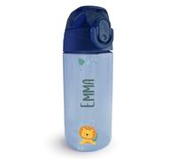 Stellasticker - Borraccia Personalizzata per Bambini con nome e un’icona - Ideale fuori casa, in gita, a scuola. Senza BPA. Lavabile in lavastoviglie, spazzola inclusa. 450 ml. (Blu scuro)