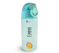 Stellasticker - Borraccia Personalizzata per Bambini con nome e un’icona - Ideale fuori casa, in gita, a scuola. Senza BPA. Lavabile in lavastoviglie, spazzola inclusa. 450 ml. (Verde chiaro)