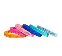 Stellasticker - Braccialetto SOS personalizzabile per bambini con nome e numero di telefono, resistente, impermeabile, senza inchiostro. Ideale al mare, vacanze e gite. Diversi colori e dimensioni
