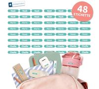 Stellasticker - Etichette nome personalizzabili mini - adesivi impermeabili con nome per bambini e adulti - perfetti per scuola, ufficio o casa - 20x4 mm - colorati e resistenti(Oceano, 48)