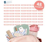 Stellasticker - Etichette nome personalizzabili mini - adesivi impermeabili con nome per bambini e adulti - perfetti per scuola, ufficio o casa - 20x4 mm - colorati e resistenti(Rosa chiaro, 48)