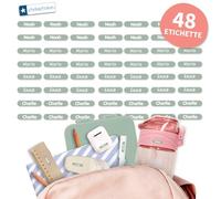 Stellasticker - Etichette nome personalizzabili mini - adesivi impermeabili con nome per bambini e adulti - perfetti per scuola, ufficio o casa - 20x4 mm - colorati e resistenti(Verde salvia, 48)
