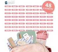 Stellasticker - Etichette nome personalizzabili mini - adesivi impermeabili con nome per bambini e adulti - perfetti per scuola, ufficio o casa - 20x4 mm - colorati e resistenti(Rosa, 48)