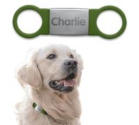 Stellasticker - Medaglietta in metallo personalizzata per cane e gatto - incisa con nome e numero di telefono - resistente, impermeabile e duratura - si applica sui collari degli animali(Verde)