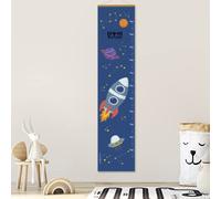 Stellasticker - Metro per misurare la crescita dei bimbi personalizzato - con nome e data di nascita - decorazione per cameretta - facile da appendere - design carino e colorato - 129x28 cm (Spazio)