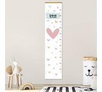 Stellasticker - Metro per misurare la crescita dei bimbi personalizzato - con nome e data di nascita - decorazione per cameretta - facile da appendere - design carino e colorato (Cuore)