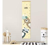 Stellasticker - Metro per misurare la crescita dei bimbi personalizzato - con nome e data di nascita - decorazione per cameretta - facile da appendere - design carino e colorato (Orsetto lavatore)