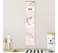 Stellasticker - Metro per misurare la crescita dei bimbi personalizzato - con nome e data di nascita - decorazione per cameretta - facile da appendere - design carino e colorato - 129x28 cm (Unicorno)