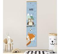 Stellasticker - Metro per misurare la crescita dei bimbi personalizzato - con nome e data di nascita - decorazione per cameretta - facile da appendere - design carino e colorato - 129x28 cm (Volpe)