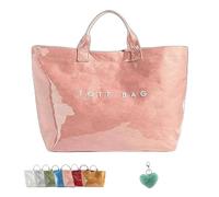 Stellaya Womens Letters Print Tote Bag, Stellaya Fashion Retro Tote Bag, Large PVC Kraft Material (Pink)