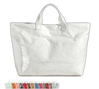 Stellaya Womens Letters Print Tote Bag,Stellaya Fashion Retro Tote Bag,PVC Large Kraft Paper for Women (White)