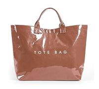 Stellayas Womens Letters Print Tote Bag,New Women's PVC Kraft Paper Tote Bag,Stellaya Fashion Retro Totes Bags (Light Brown)