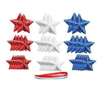 Stelle a cinque punte in schiuma leggera, 36 pezzi, rosso, bianco, blu, per eventi a tema patriottico e decorazioni per feste di luglio (36 pezzi)