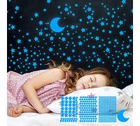 Stelle Adesive Fluorescenti da Parete, 455 Pezzi Autoadesive Stelle e Luna Luminose da Soffitto, Decorazioni per Cameretta Bambini, Stelline Luminose Adesive Colorate Decorative, Adesivi Brillante