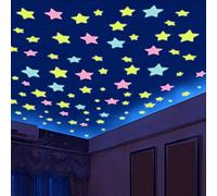 Stelle adesive per soffitto, 100 pezzi 3D con stelle luminose, per decorare la camera da letto dei bambini, adesivi da parete