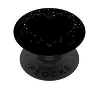 Stelle artistiche nere e rosa a forma di cuore per donne e adolescenti PopSockets PopGrip Adesivo