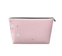 Stelle bianche rosa stampate, Borsa da toilette Borsa per trucco Borsa per cosmetici Borsa da toilette da viaggio portatile