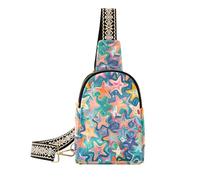 Stelle colorate alla moda escursionismo marsupio in pelle piccole borse a tracolla per il viaggio, stelle colorate, 1 formato, Stelle Colorate, 1 size